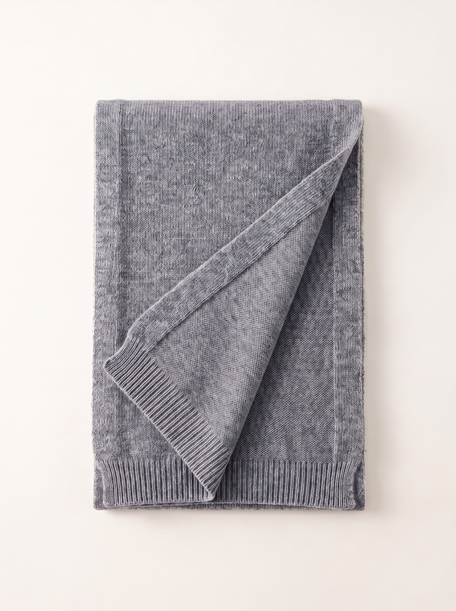 Rib-Knit Pure Wool Scarf