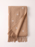 "Winter Pearl" Embroidered Snowflake Wool Wrap