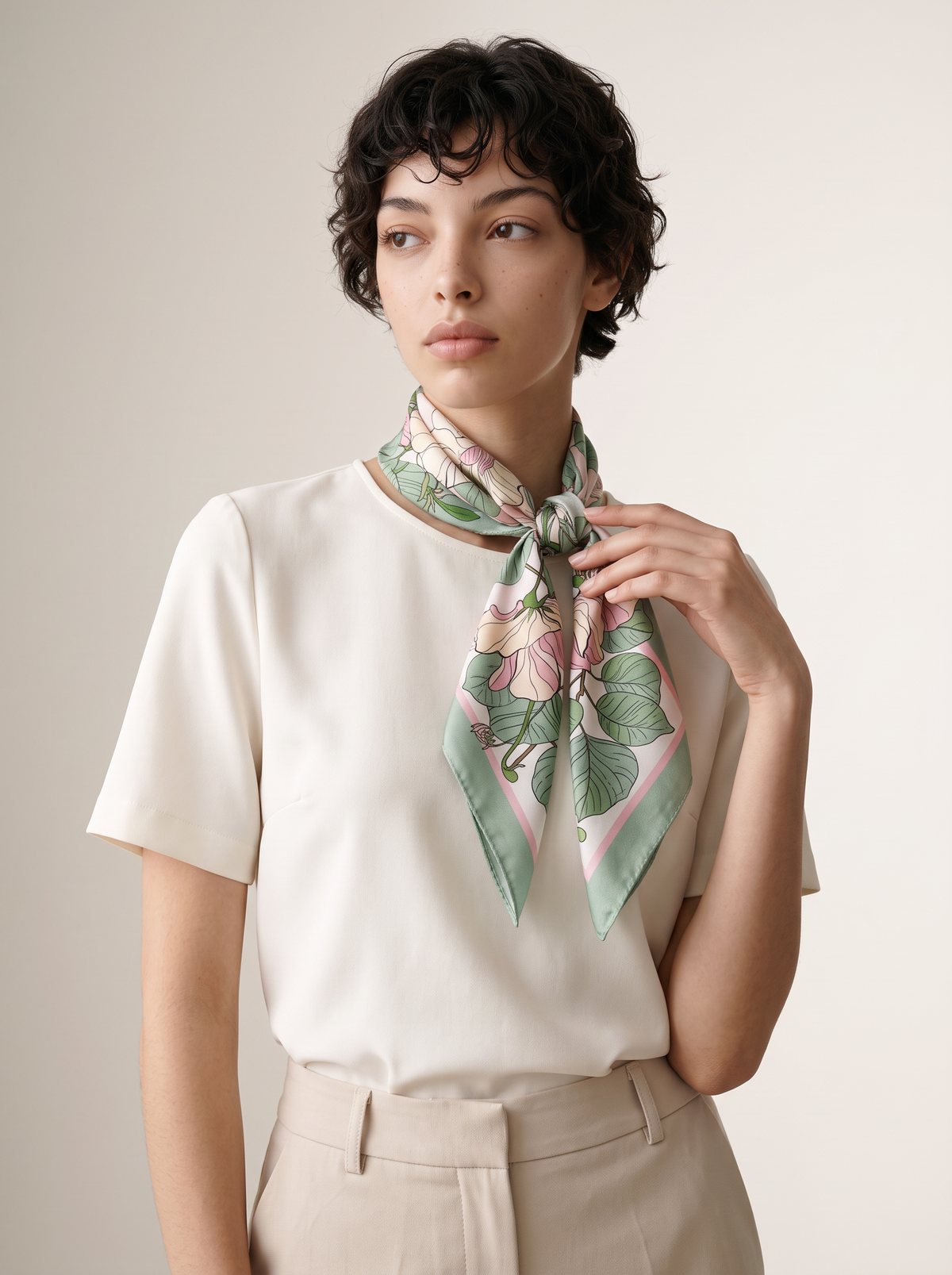 "Dragonfly Meadow" Floral 100% Mulberry Silk Scarf
