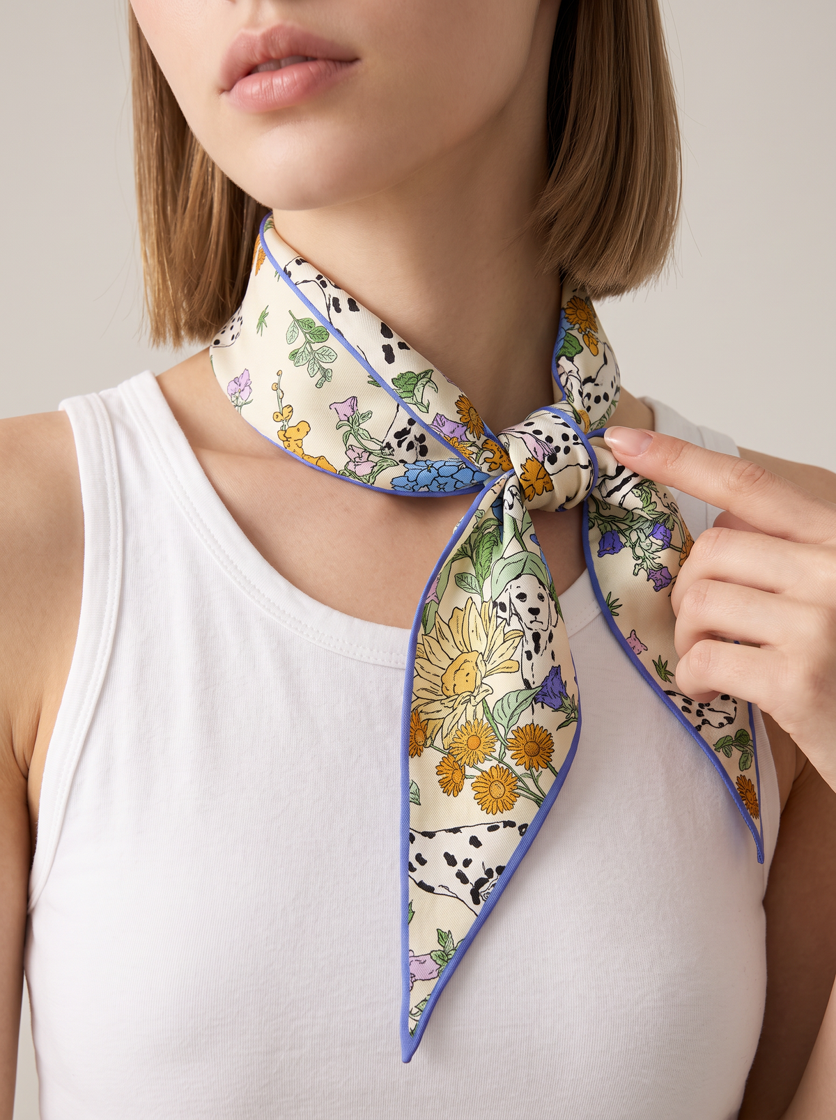 "Floral Reverie" Hand-Painted 100% Mulberry Silk Triangle Scarf