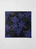 "Mystic Midnight Garden" 100% Mulberry Silk Scarf