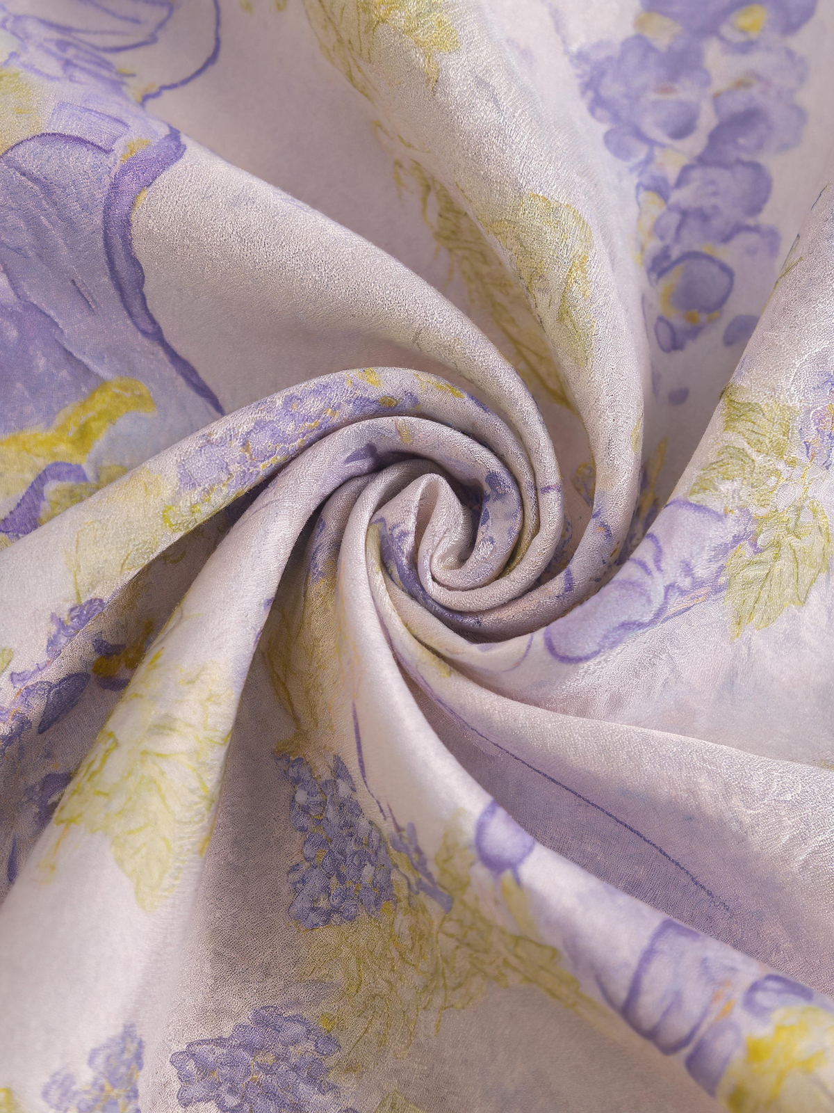 "Aura of Provence" Butterfly & Vineyard 100% Mulberry Silk Scarf