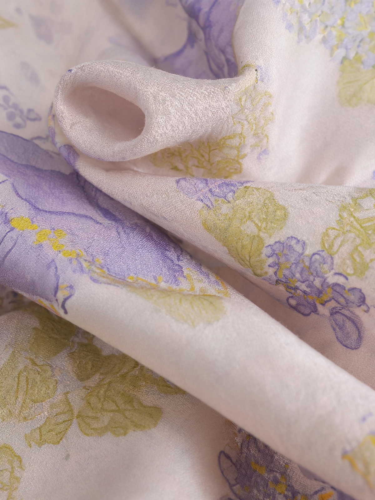"Aura of Provence" Butterfly & Vineyard 100% Mulberry Silk Scarf