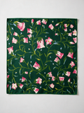 "Garden Reverie" Morning Glory 100% Mulberry Silk Scarf