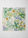"Voice of Flowers" Watercolor Floral 100% Mulberry Silk Scarf