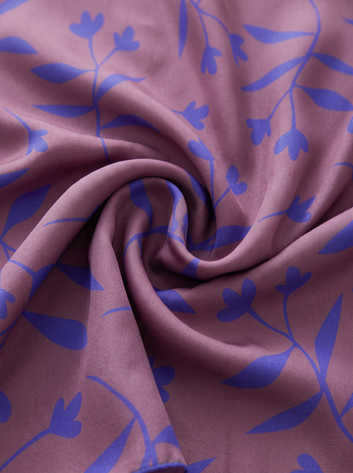 "Morning Dew" Floral 100% Mulberry Silk Scarf