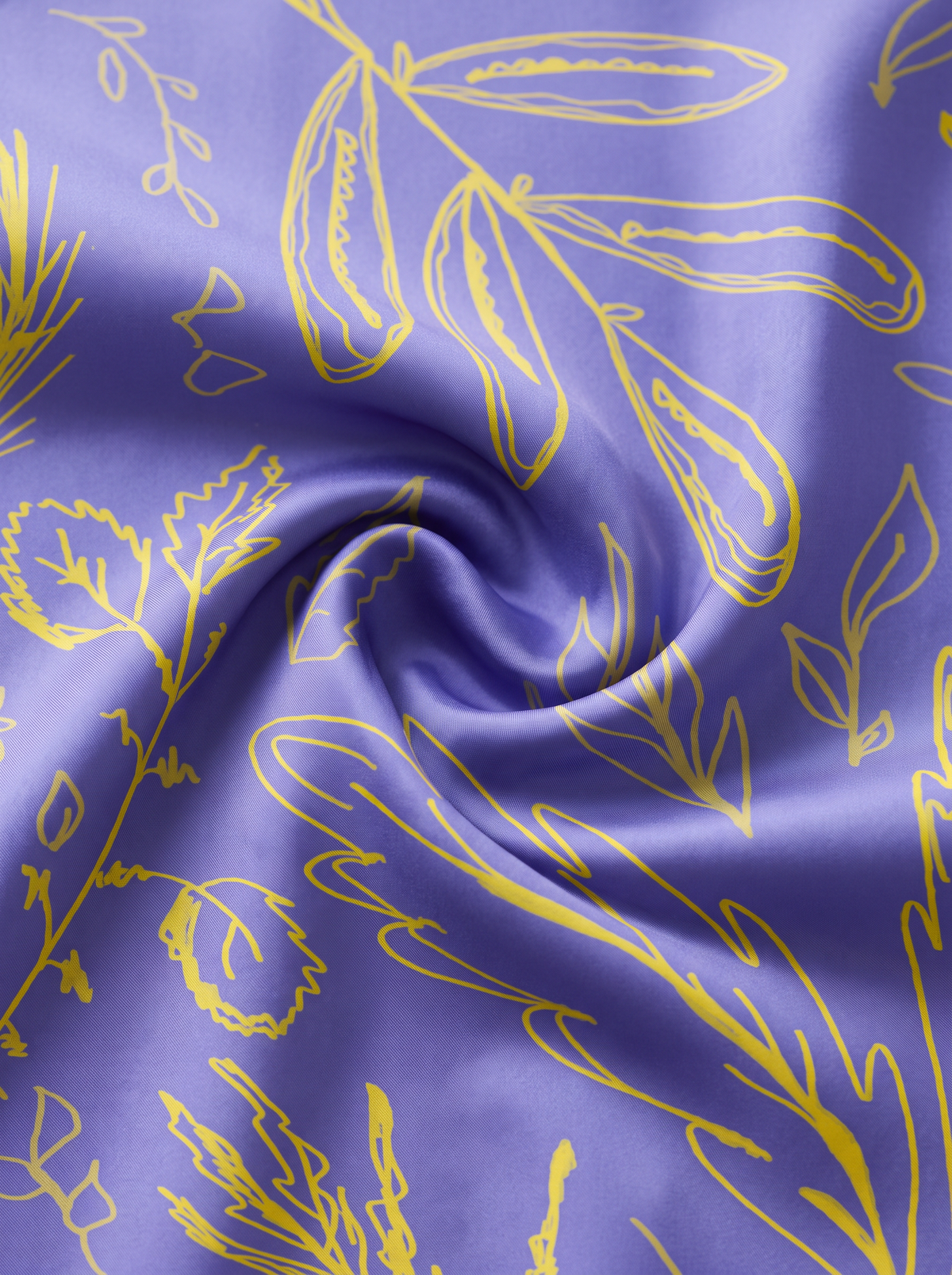 "Twilight Violet" Botanical 100% Mulberry Silk Scarf