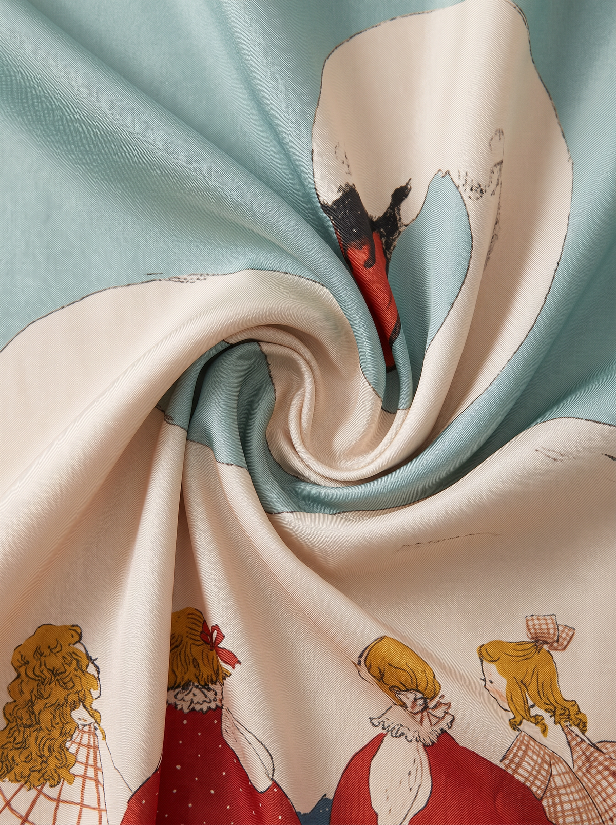 "Swan Lullaby" Fairytale 100% Mulberry Silk Scarf