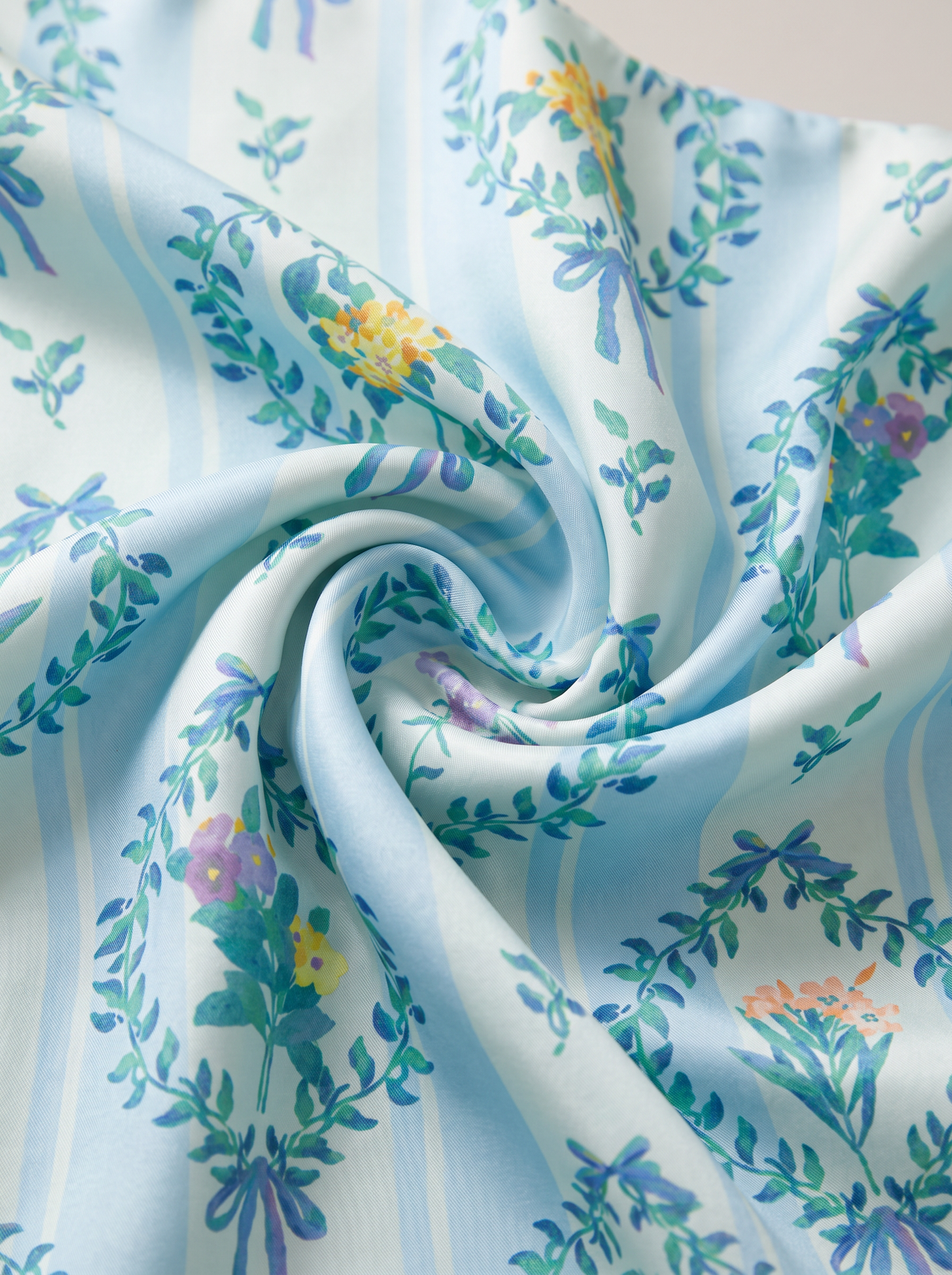 "Silk Bouquet" Floral 100% Mulberry Silk Scarf