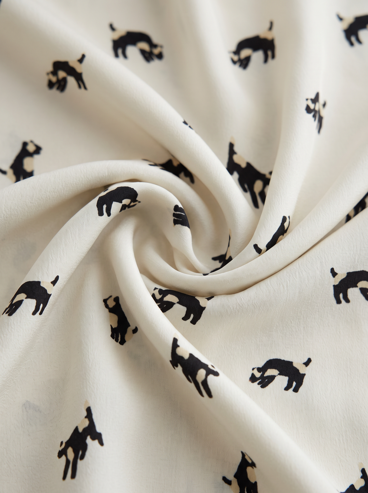 "Spotted Pup" Playful 100% Mulberry Silk Scarf