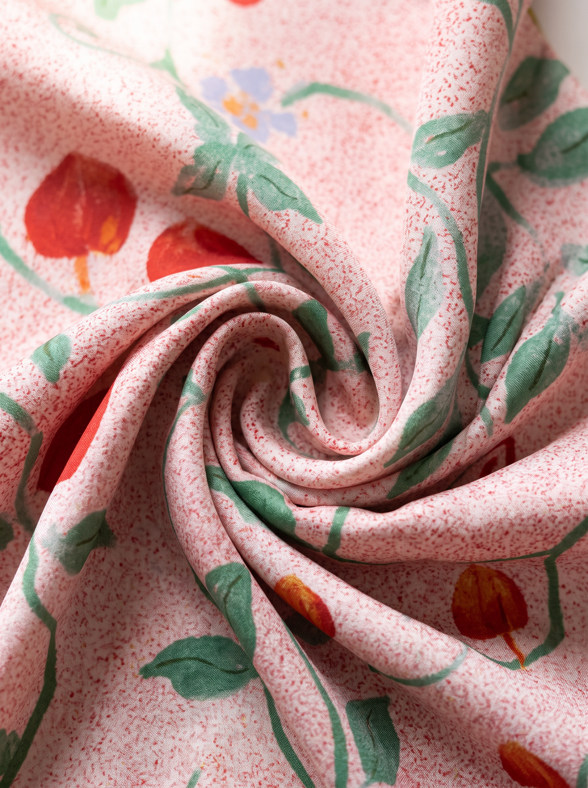 "Fruit of Life" Strawberry 100% Mulberry Silk Scarf