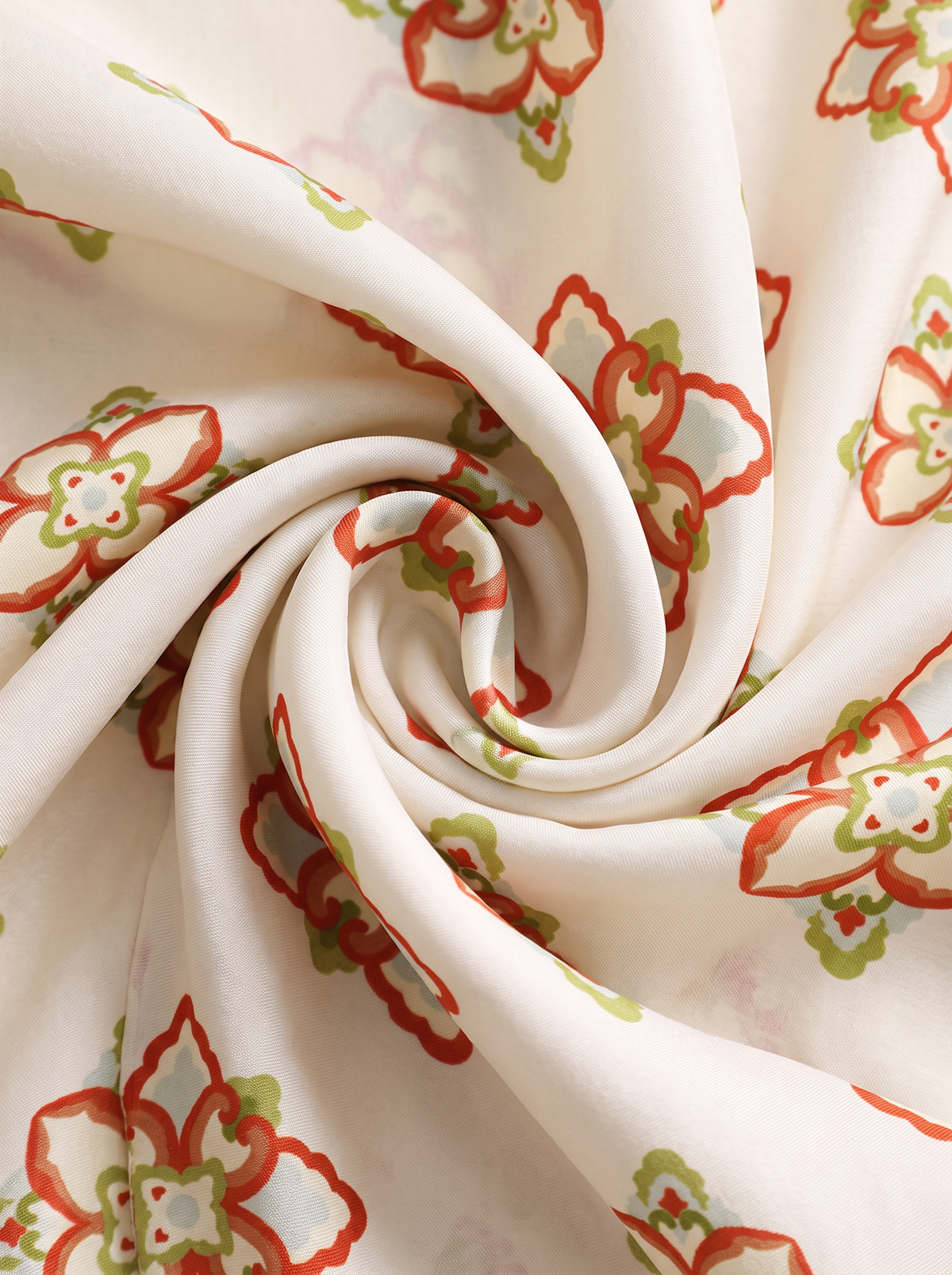 "Oriental Blossom" Floral 100% Mulberry Silk Scarf
