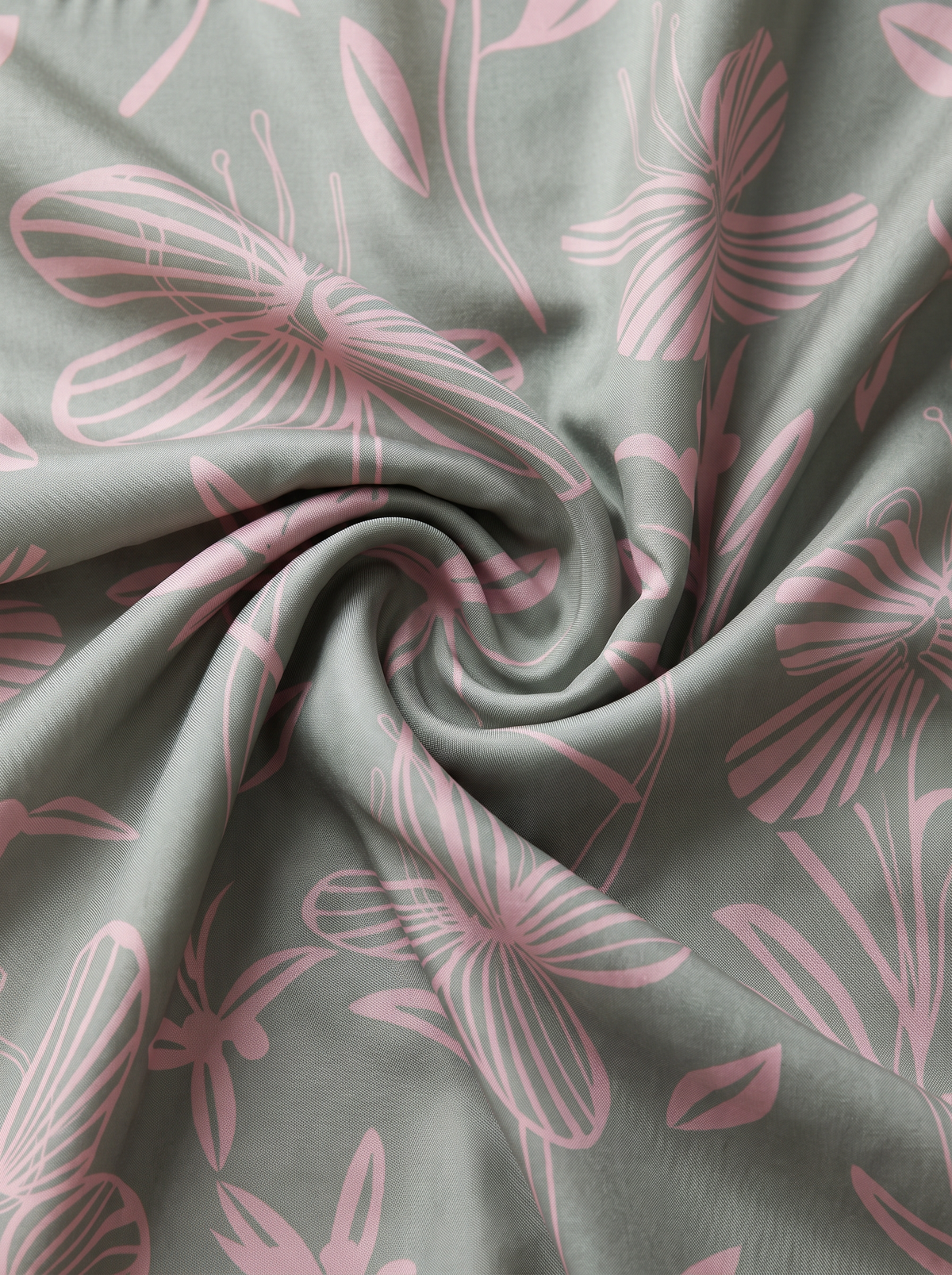 "Watercolor Bloom" Floral 100% Mulberry Silk Scarf