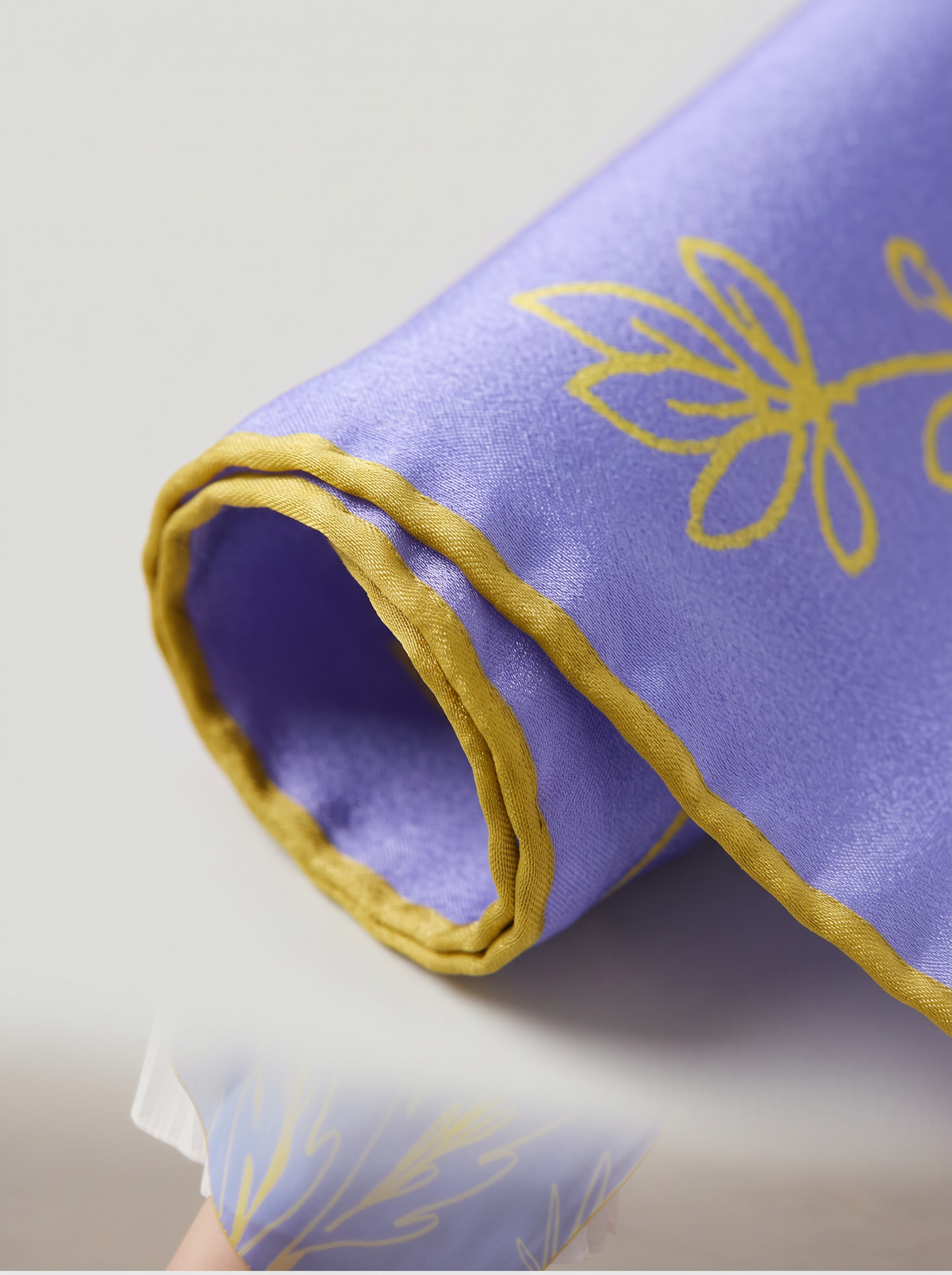 "Twilight Violet" Botanical 100% Mulberry Silk Scarf