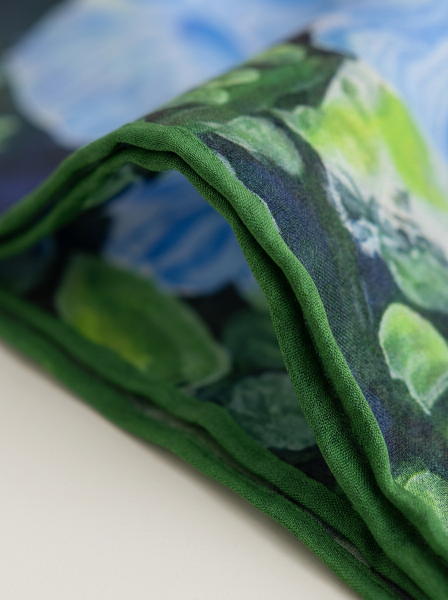 "Botanical Wonderland" Floral 100% Mulberry Silk Scarf