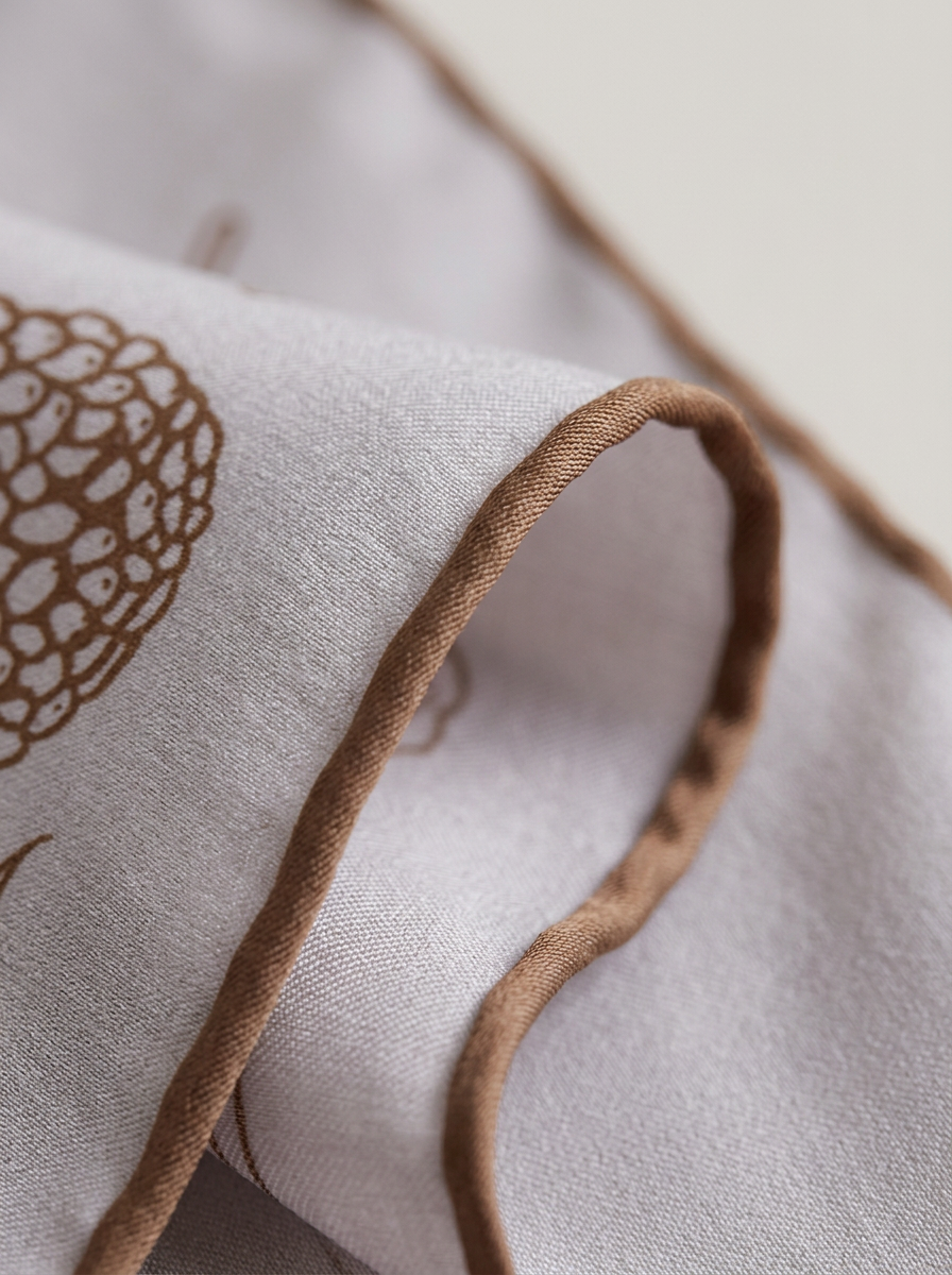 "Quiet Blossom" Floral 100% Mulberry Silk Scarf