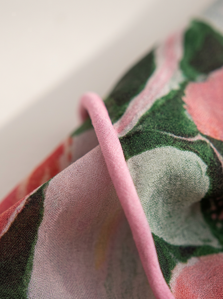 "Summer Nightfall" Floral 100% Mulberry Silk Scarf