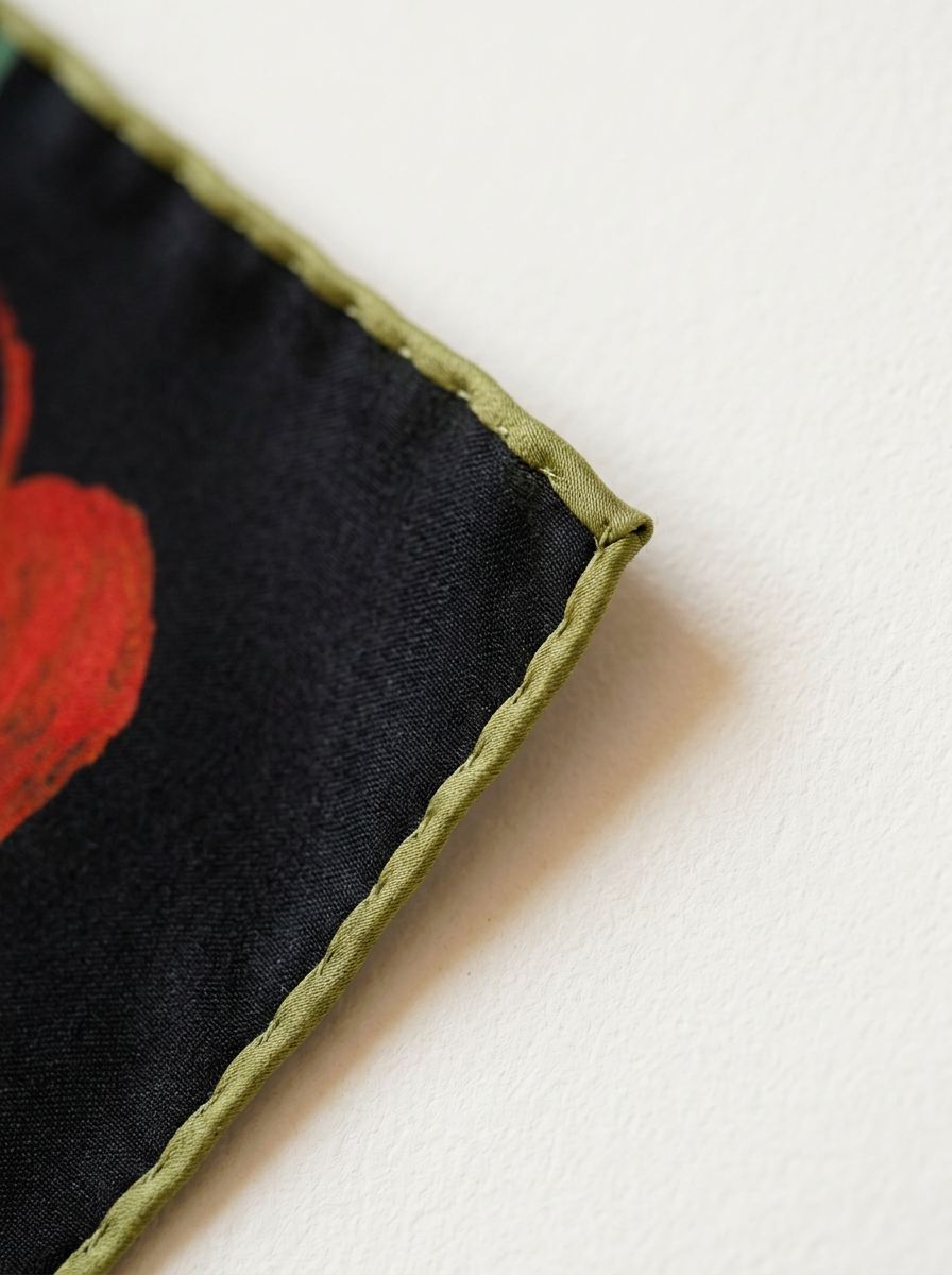 "Fruit of Life" Strawberry 100% Mulberry Silk Scarf