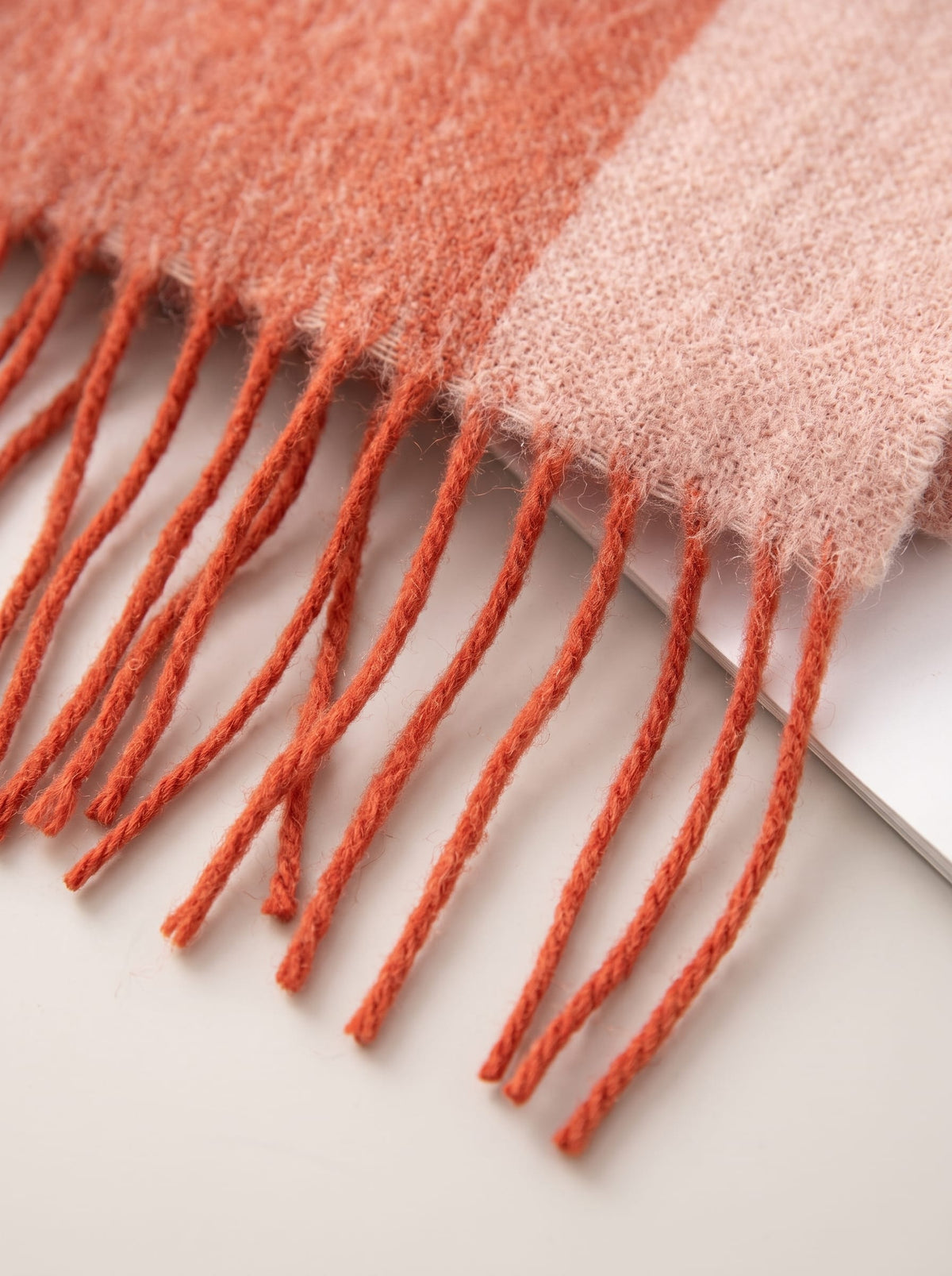 "Nordic Contrast" Color-Block 100% Australian Wool Scarf