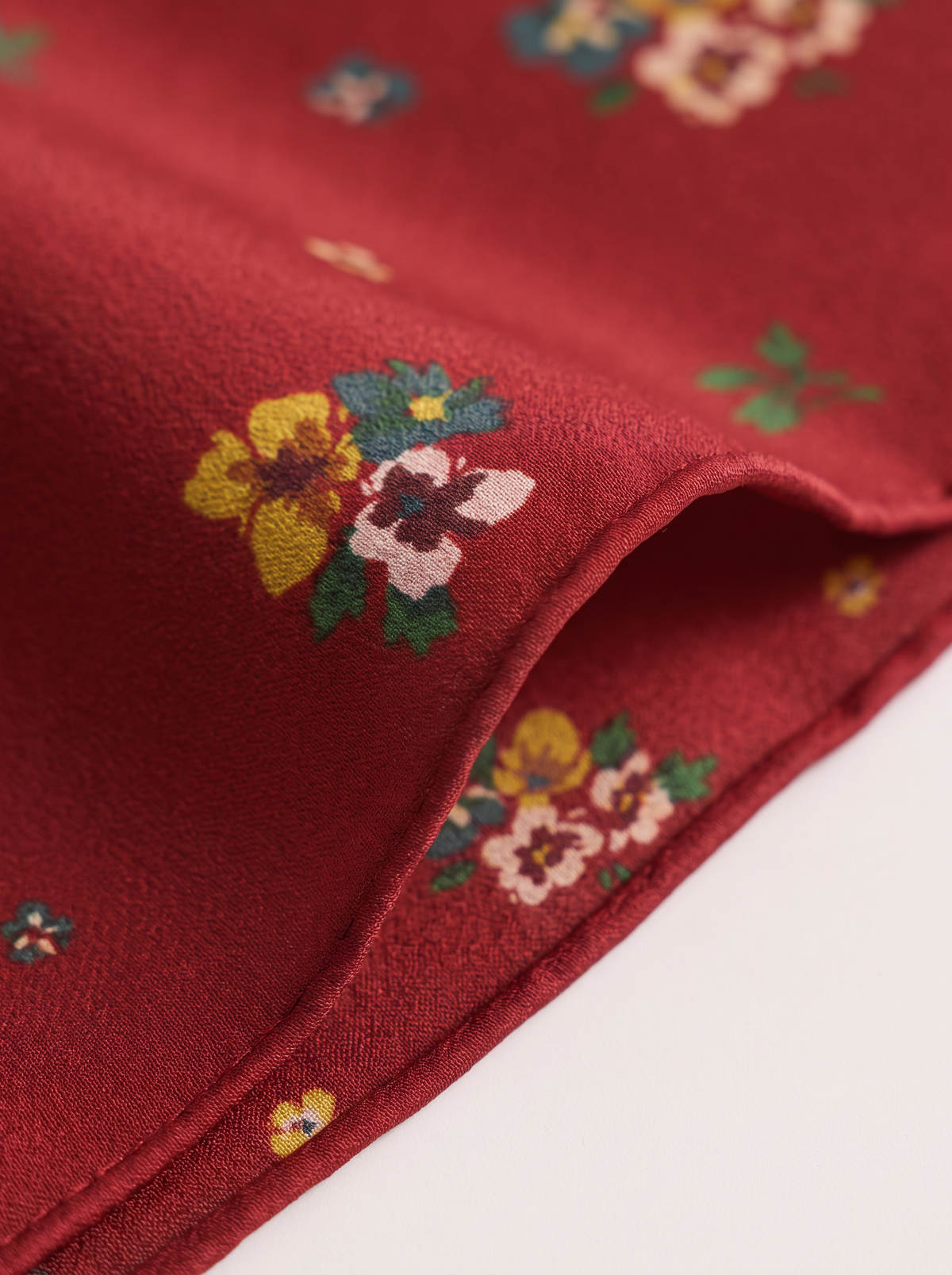 "Vintage Pansy" Floral 100% Mulberry Silk Scarf