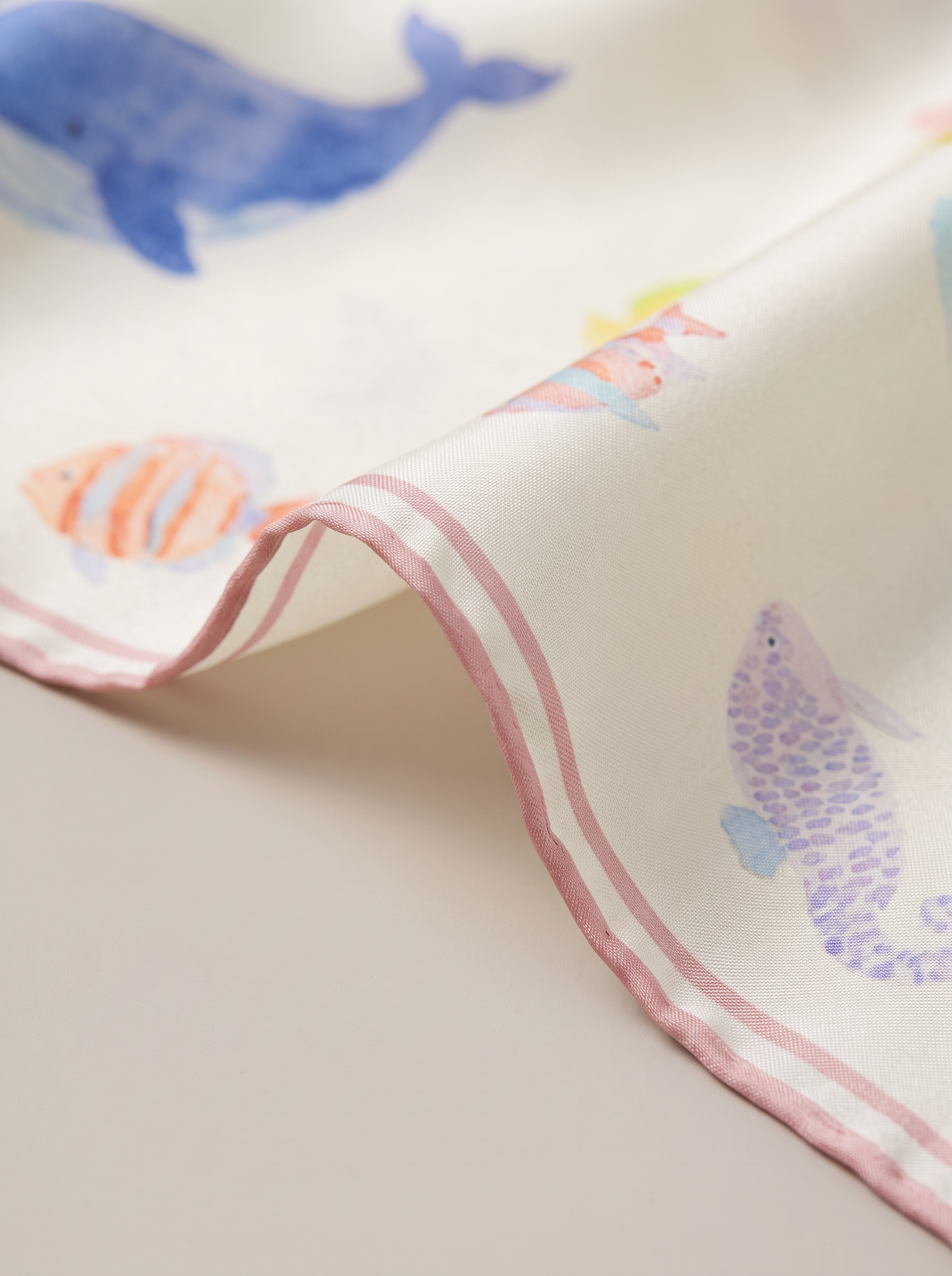 "Dreamy Seabed" Ocean 100% Mulberry Silk Scarf