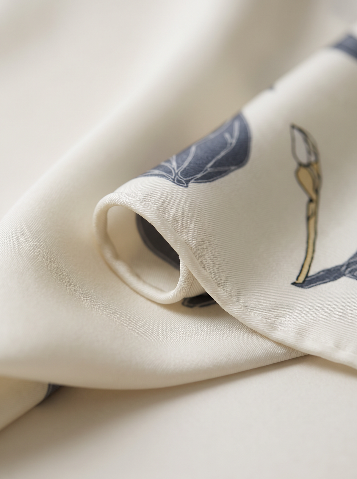 "Quiet Sandalwood" Botanical 100% Mulberry Silk Scarf