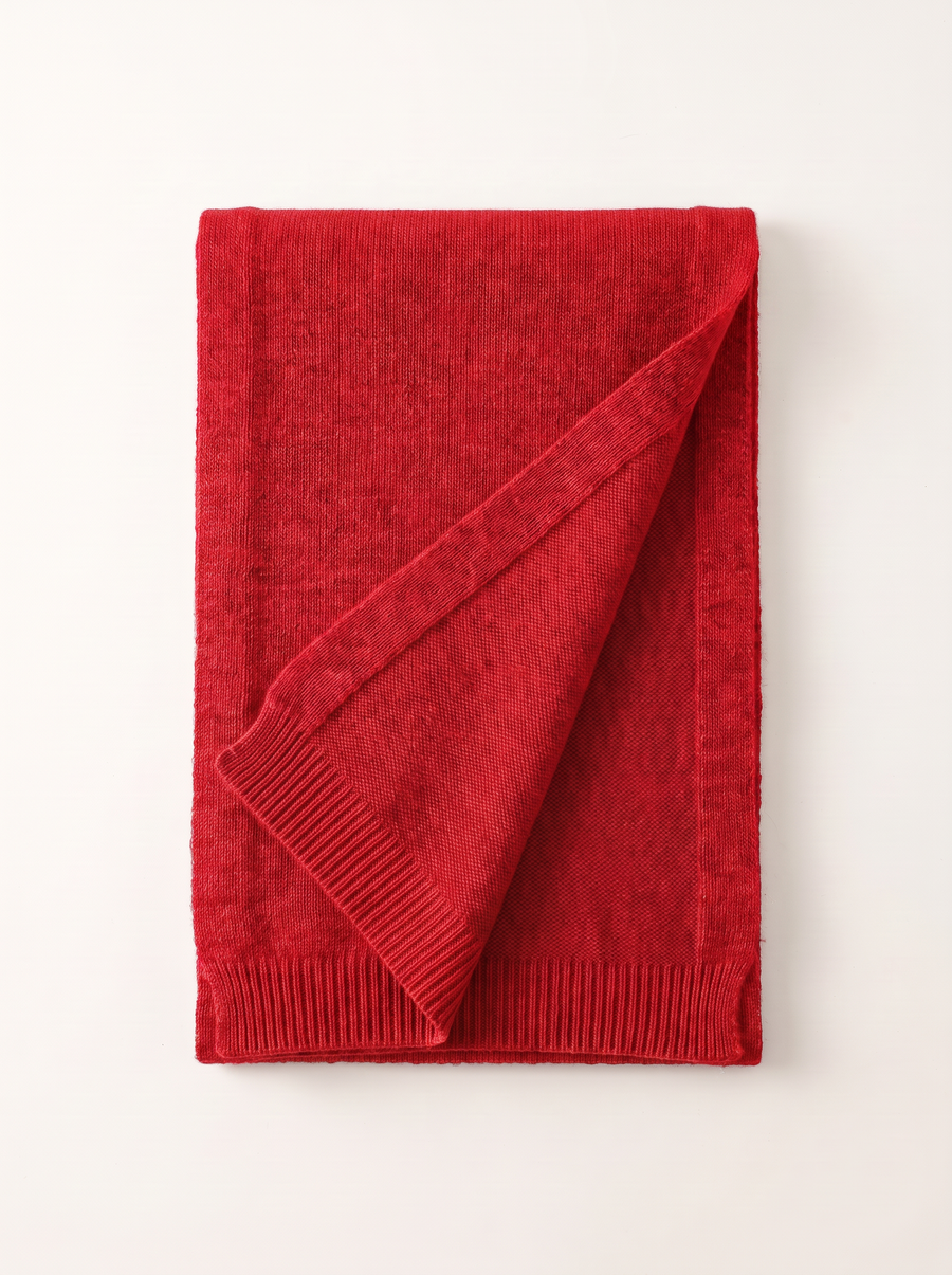 Rib-Knit Pure Wool Scarf