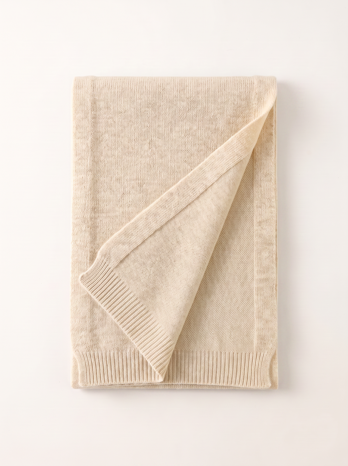 Rib-Knit Pure Wool Scarf