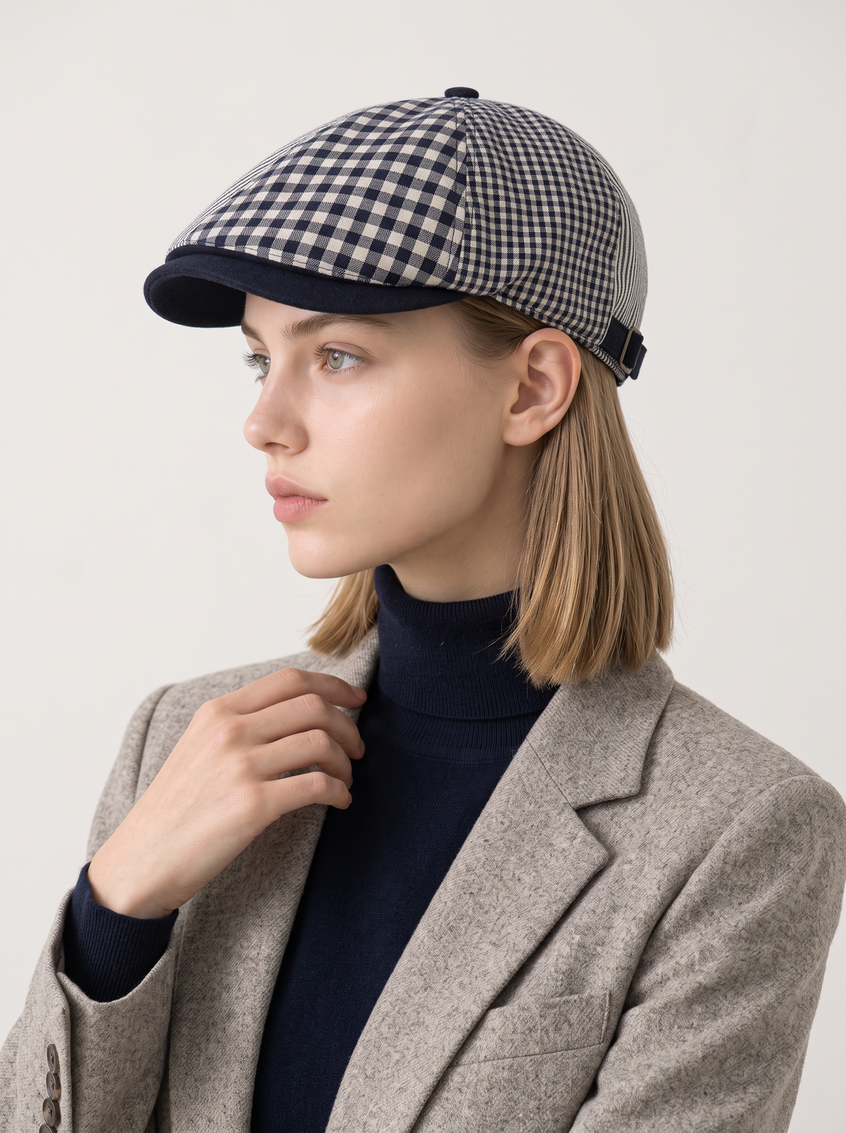 Plaid Patchwork Newsboy Cap
