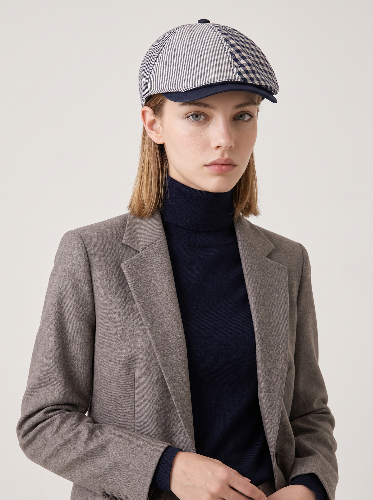 Plaid Patchwork Newsboy Cap