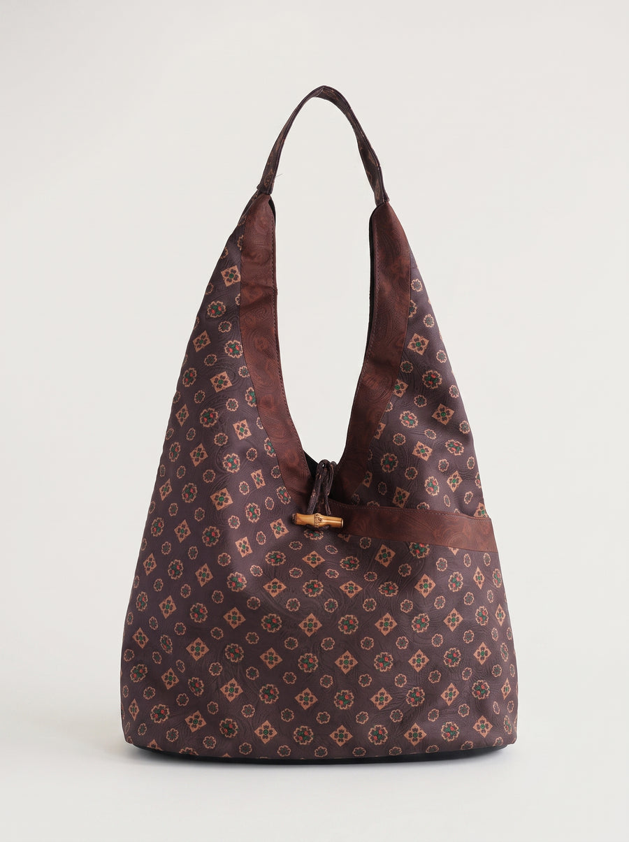 Gambiered Silk Underarm Bag — Tang Monogram