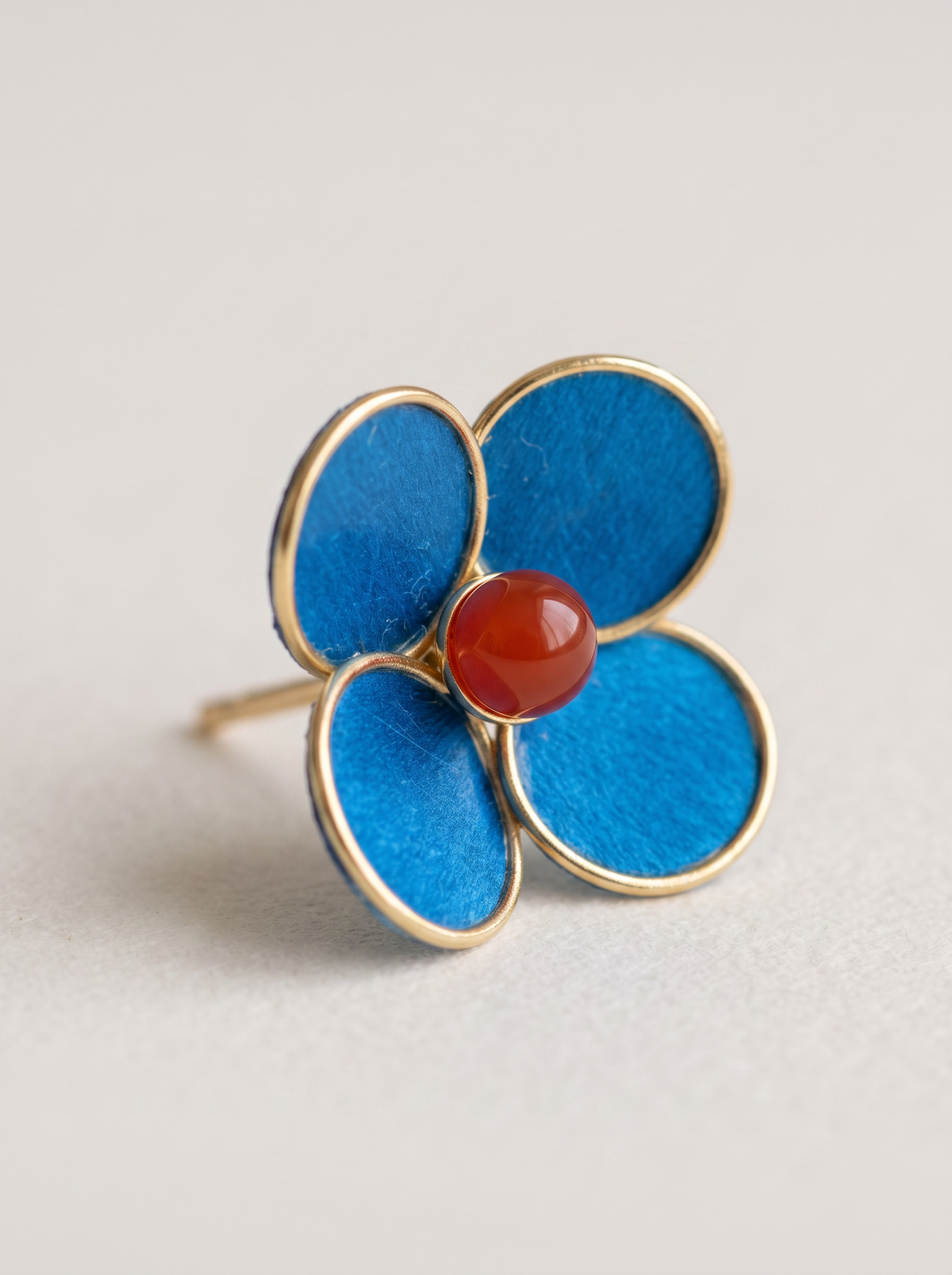 Silk Velvet Flower Stud Earrings — Handmade Ronghua Blossom