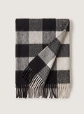 100% Wool Windowpane Check Scarf