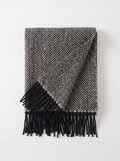 Herringbone Jacquard Wool-Blend Scarf | Extra-Long Wrap