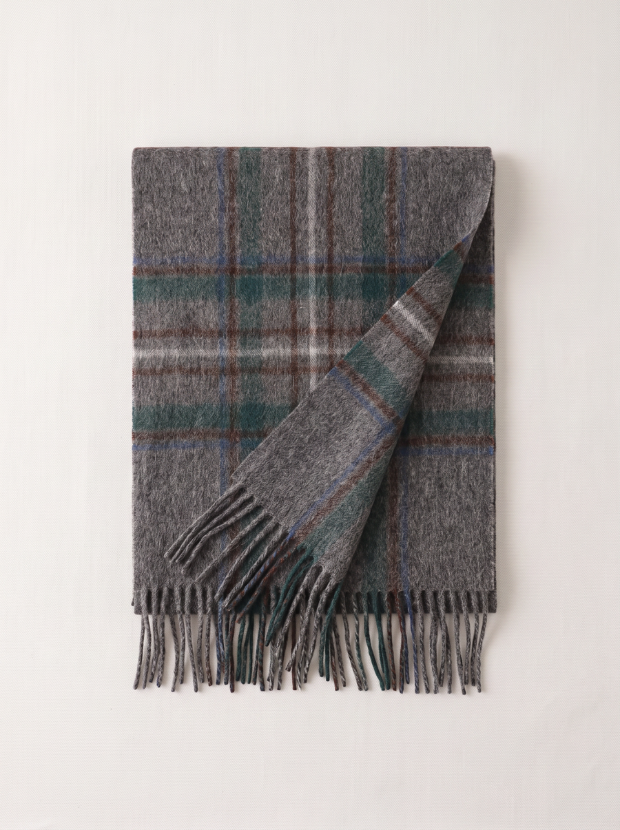 100% Wool Shadow Plaid Scarf