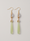 Green Agate & Jade Water-Drop Earrings