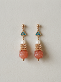 Rose Pink Gemstone Drop Earrings