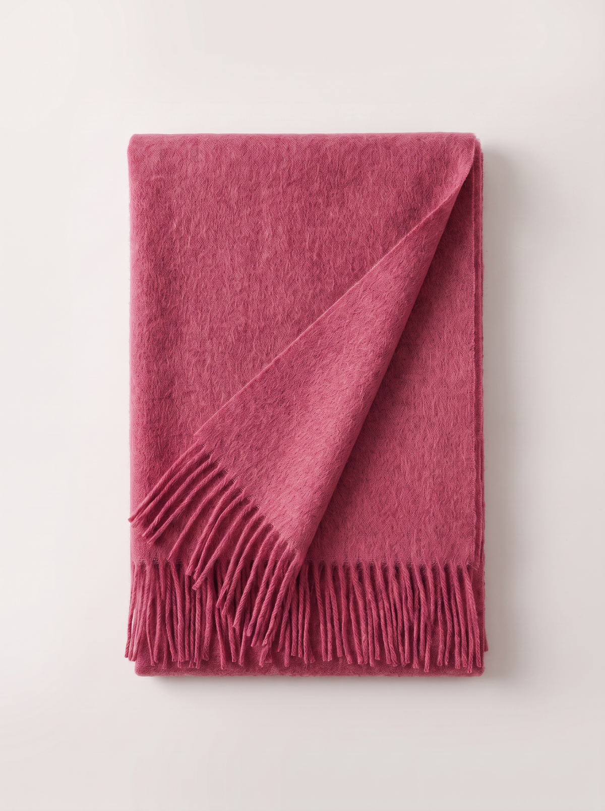 100% Australian Wool Fringed Scarf — Long Solid Wrap