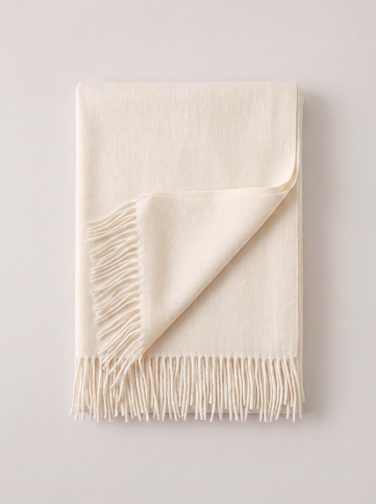 Wool-Blend Oversized Fringed Wrap — Brushed Winter Shawl