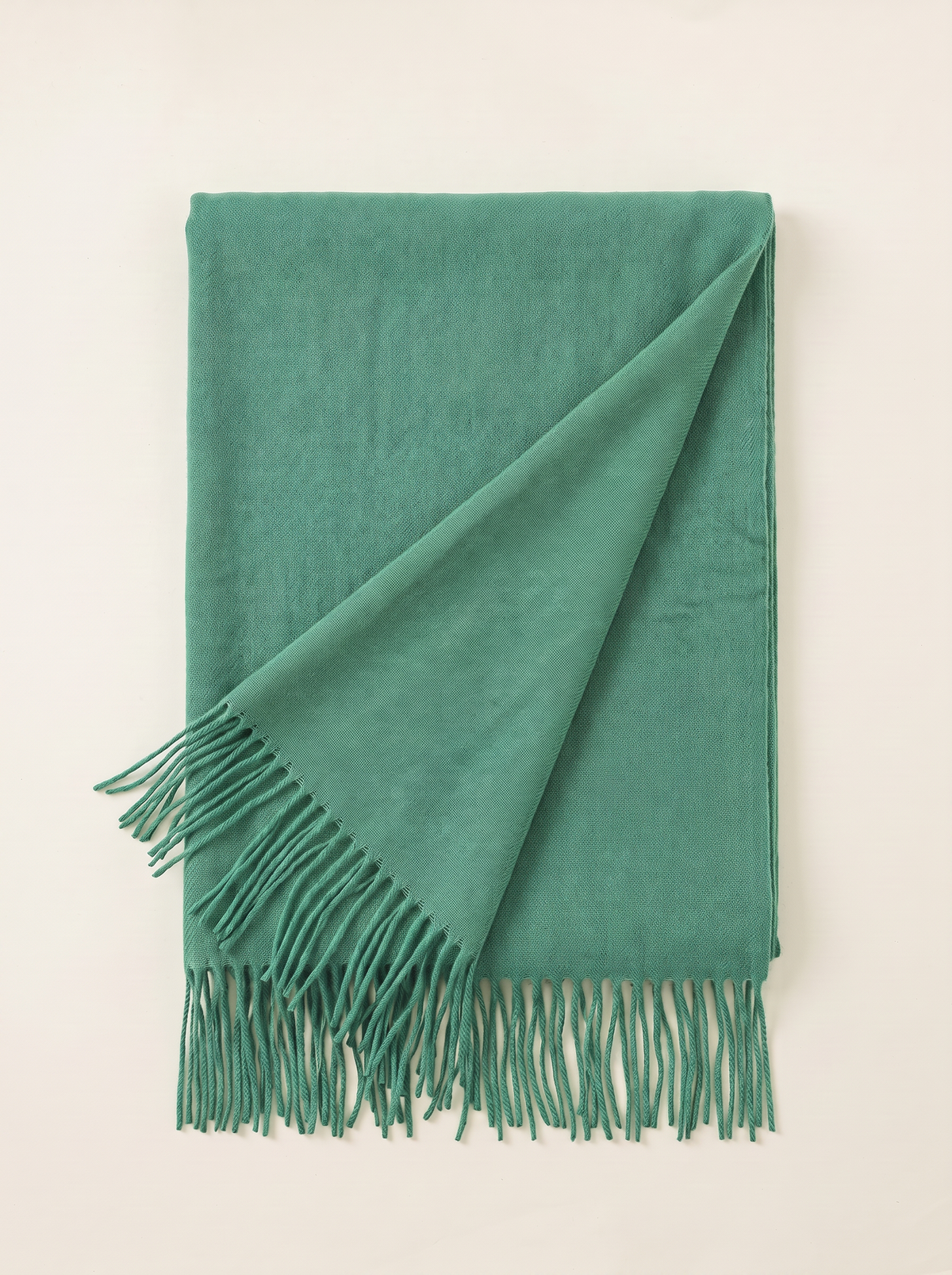 300g Cashmere-Feel Oversized Fringe Scarf | Solid Blanket Wrap
