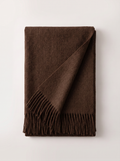 100% Australian Wool Fringed Scarf — Long Solid Wrap