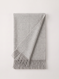 Soft Brushed Wool-Blend Fringe Scarf | Solid Winter Wrap