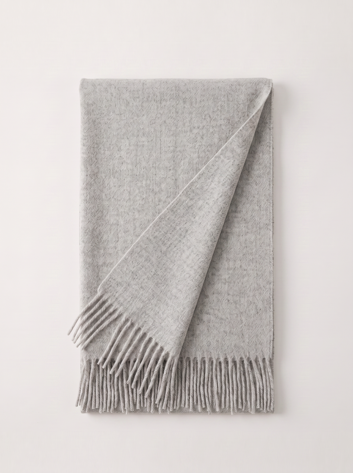Soft Brushed Wool-Blend Fringe Scarf | Solid Winter Wrap