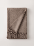 100% Australian Wool Fringed Scarf — Long Solid Wrap