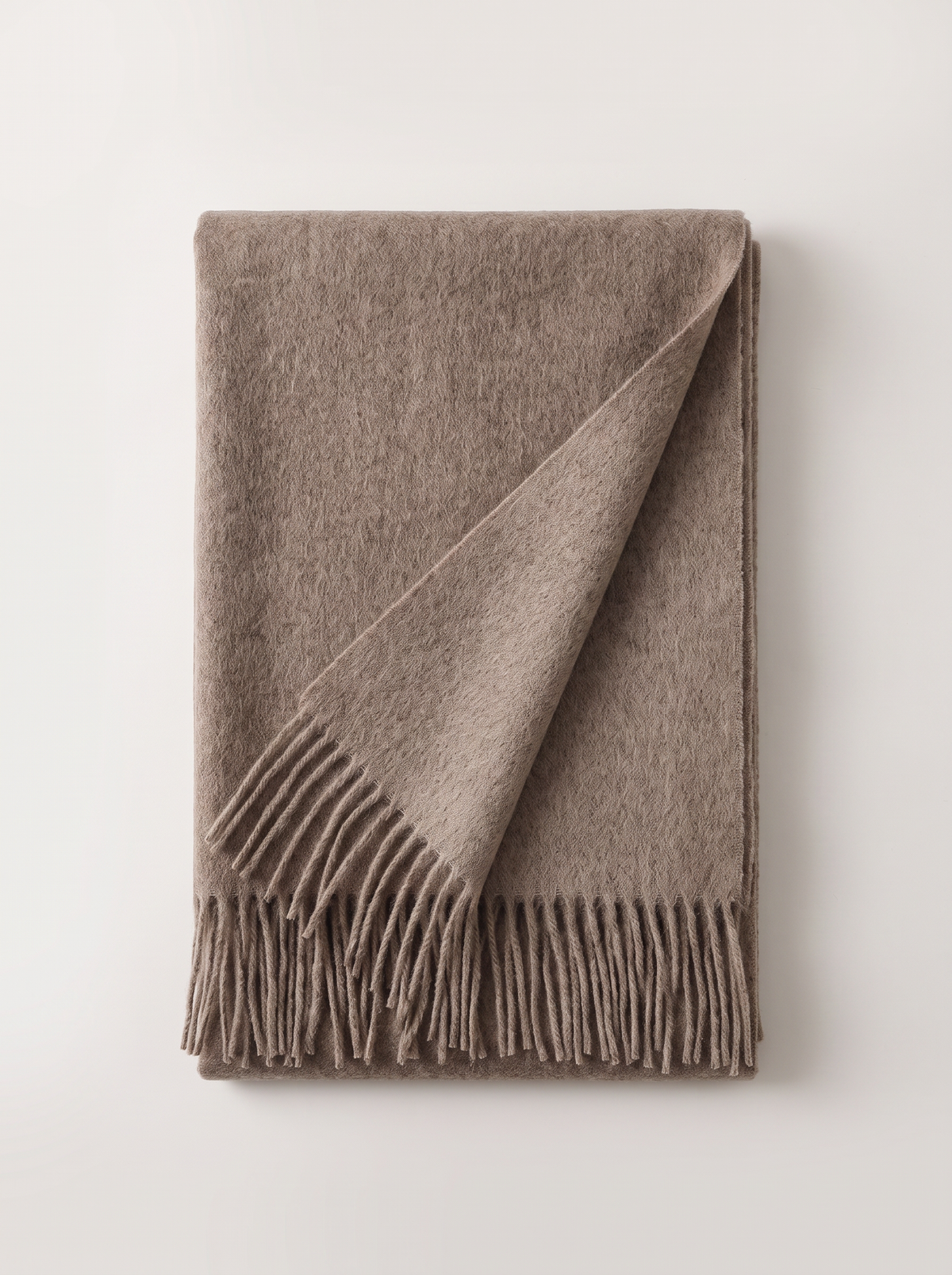 100% Australian Wool Fringed Scarf — Long Solid Wrap