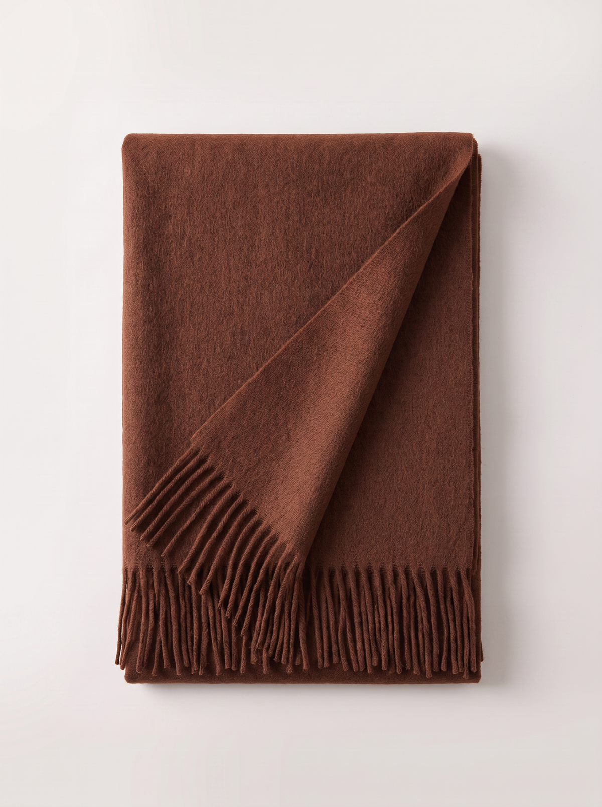 100% Australian Wool Fringed Scarf — Long Solid Wrap