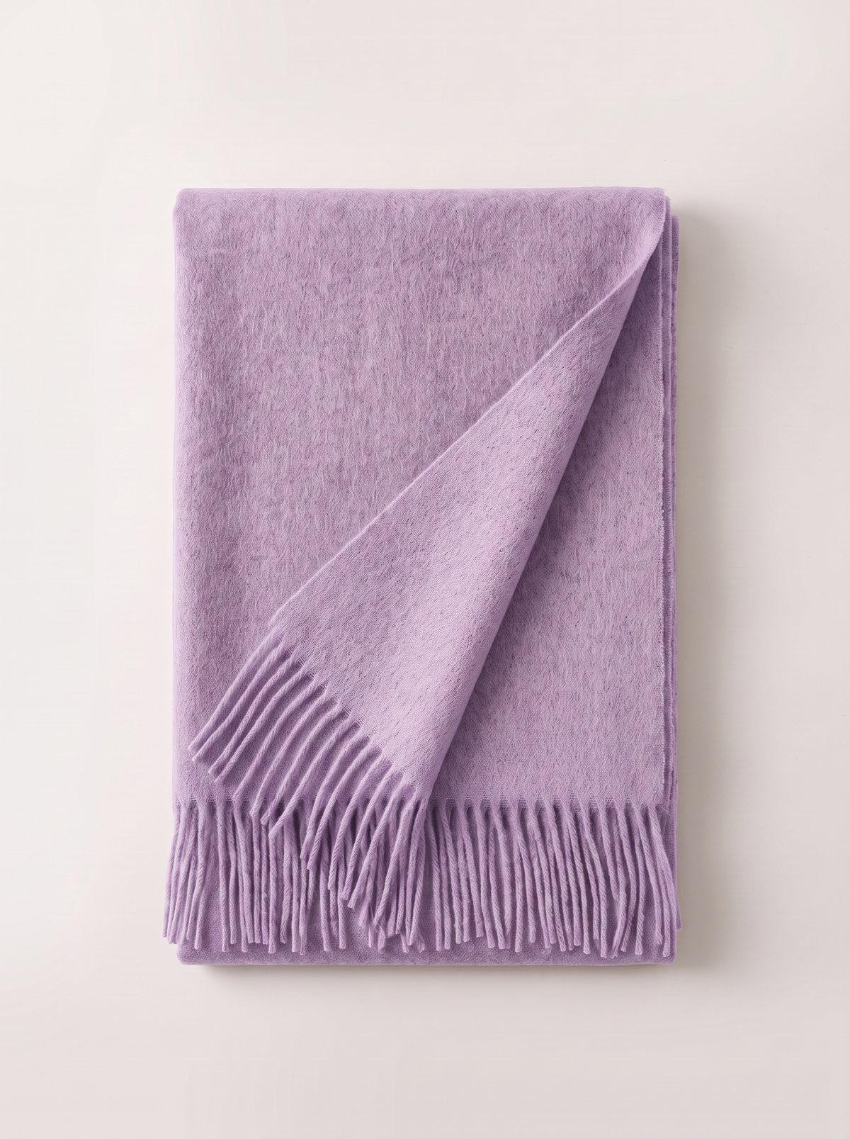 100% Australian Wool Fringed Scarf — Long Solid Wrap