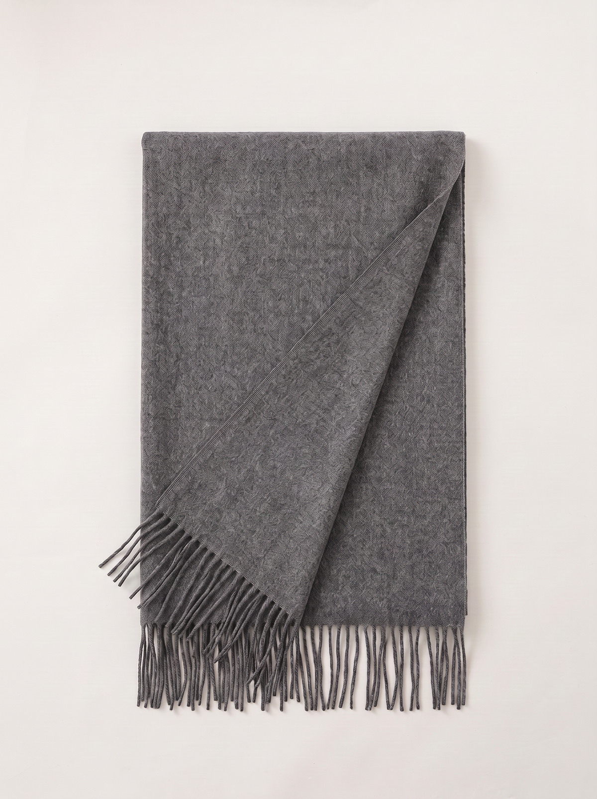 300g Cashmere-Feel Oversized Fringe Scarf | Solid Blanket Wrap