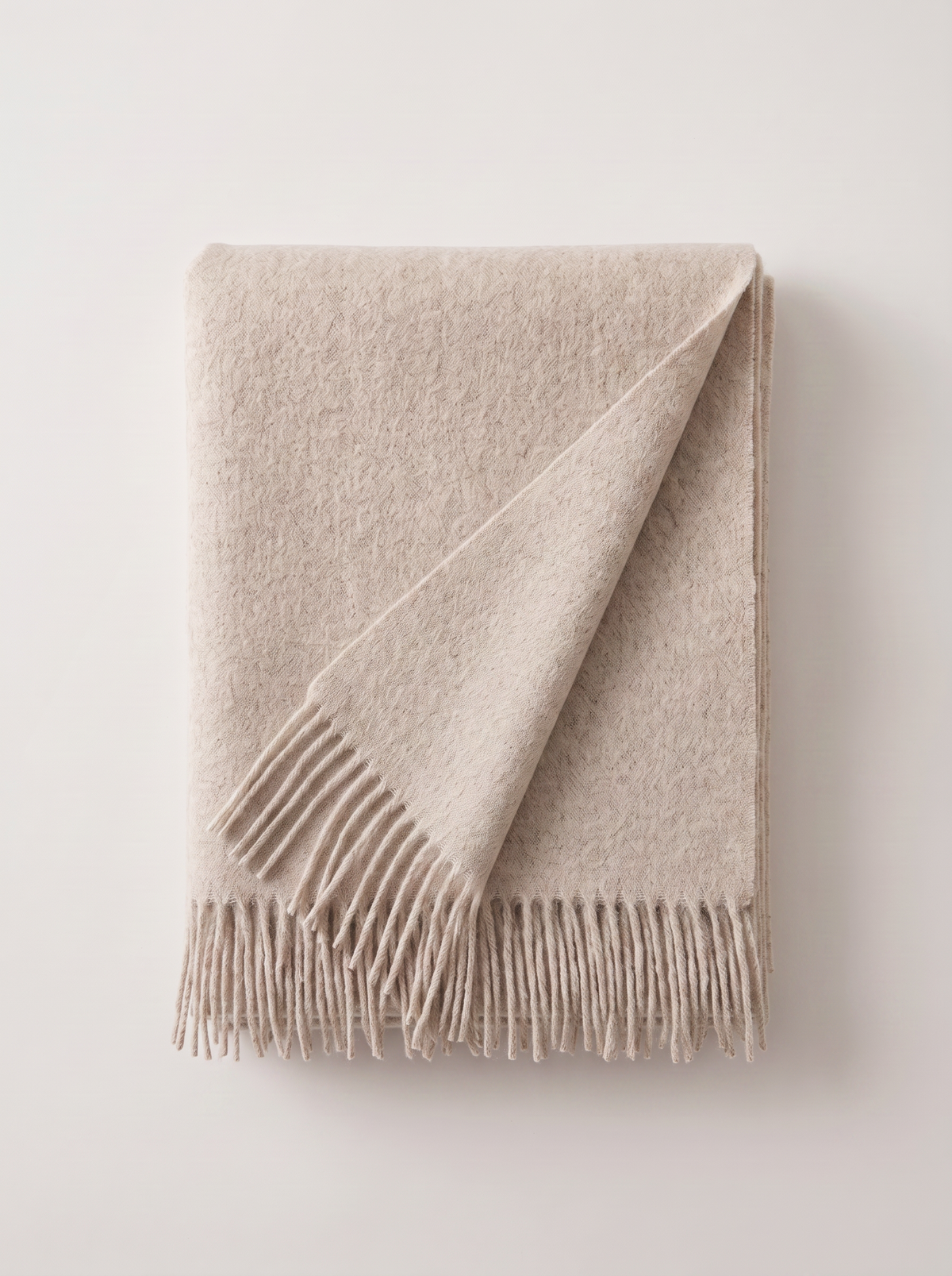100% Australian Wool Fringed Scarf — Long Solid Wrap