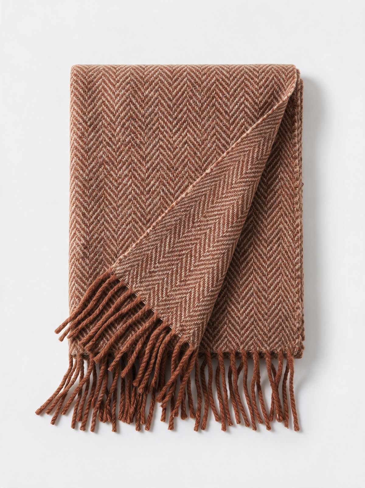 Herringbone Jacquard Wool-Blend Scarf | Extra-Long Wrap